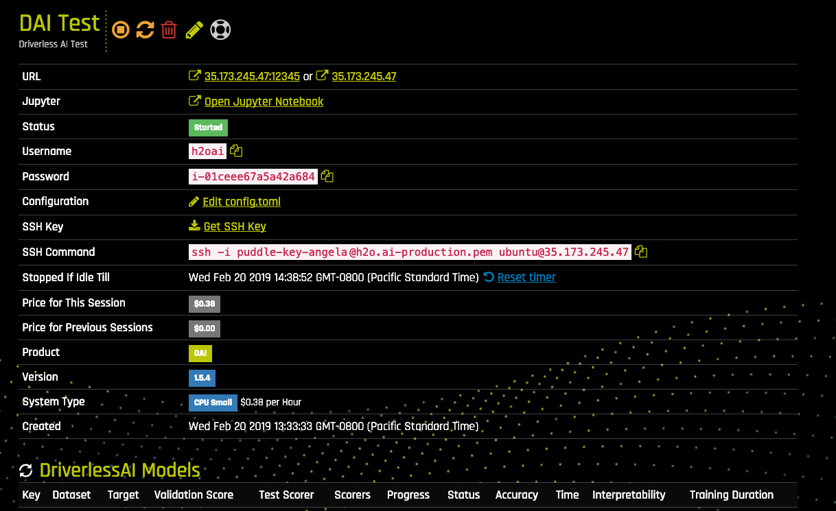 Driverless AI System Info