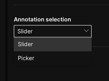 Annotation task slider