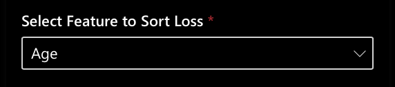 Select feature to sort loss